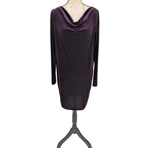 Purple Velour Draped Neck Whimsey Goth Dress  MEDIUM  Joe Fresh